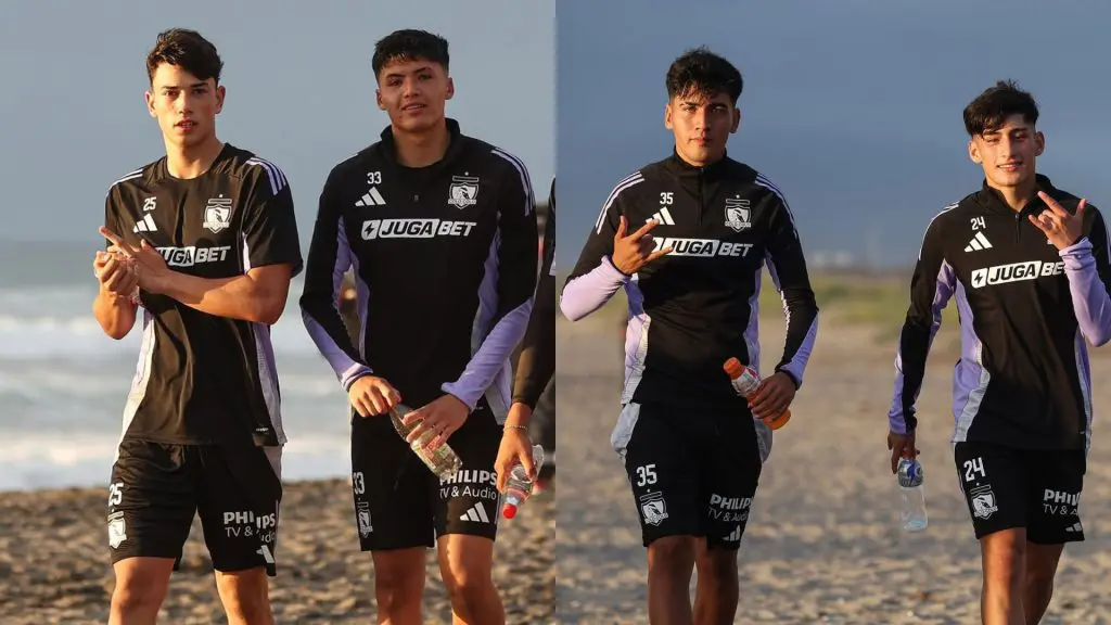 Santiago Tapia (2008), Benjamín Morales (2005), Benjamín Araya (2005) y Francisco Marchant (2006) presentes en la pretemporada de Colo-Colo en La Serena - Enero, 2025 -@ColoColooficial